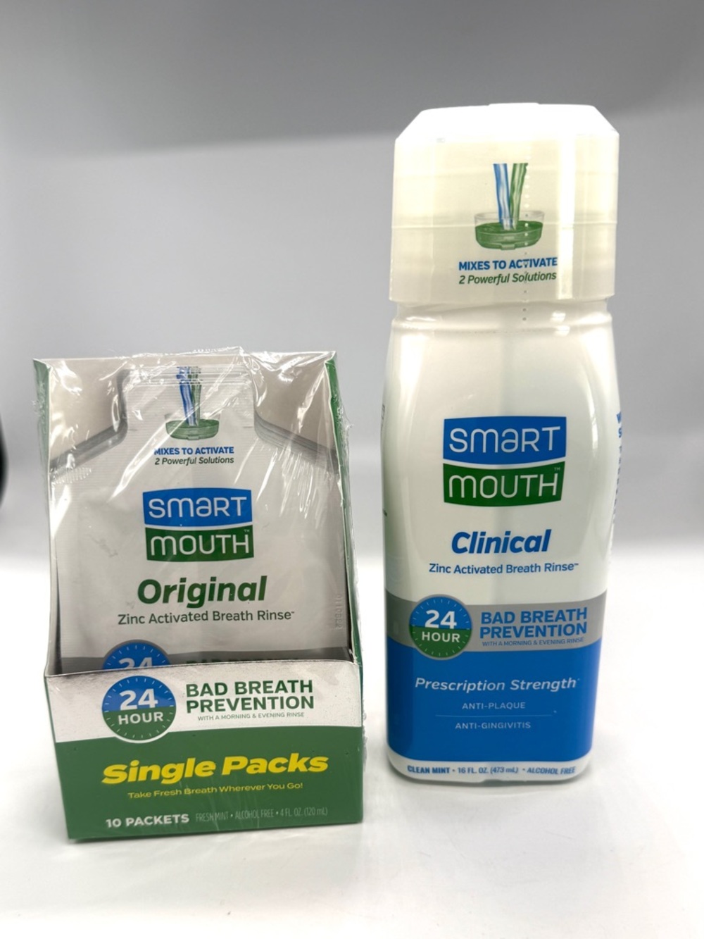 NEW Sealed SmartMouth Original Zinc Activated Mouthwash & Travel Single Packs